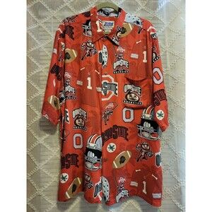 Ohio State AOP All Over Hawaiian Shirt Mens XXL Buckeye OSU Brutus Football Team
